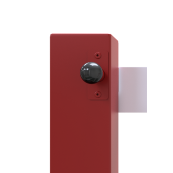 Compact hand barrier | with fixed support post | clear width: 1500 mm | for padlock | hot-dip galvanized and coated red / white